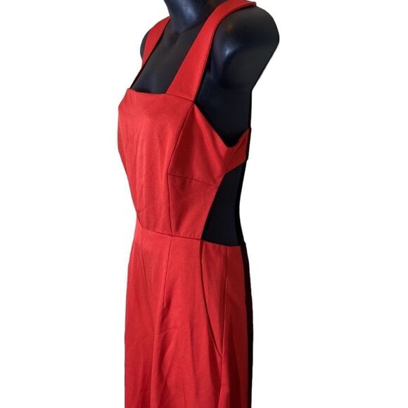Lavish Alice red pantsuit jumpsuit open back w zipper and tie cherry red - Picture 2 of 6